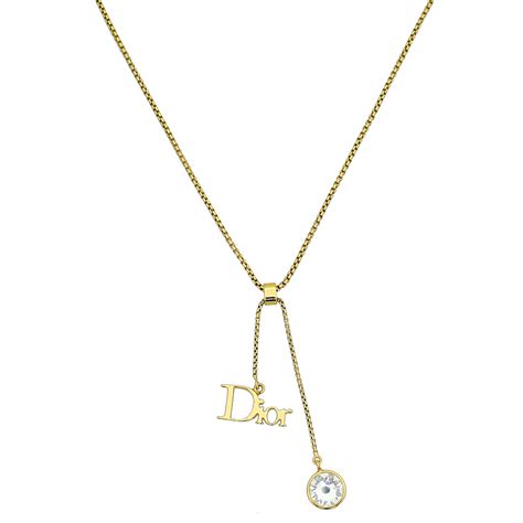 auraluxe dior necklace|Dior gold finish necklace.